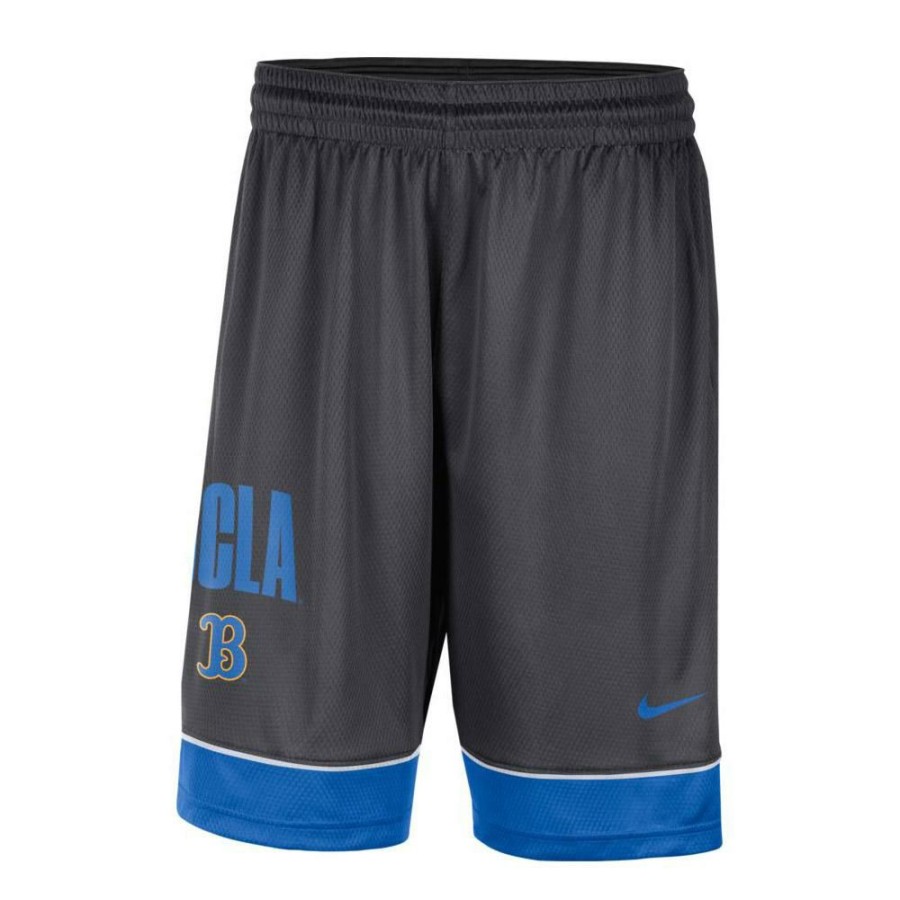 Men * | Ucla "B" Fast Break Shorts Exquisite Gifts Charcoal