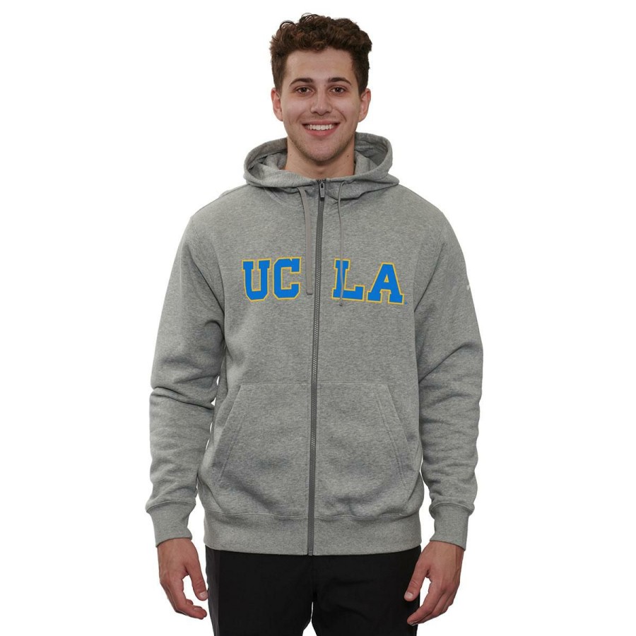 Men * | Ucla Block Club Fleece Full Zip Hooded Sweatshirt Excellent