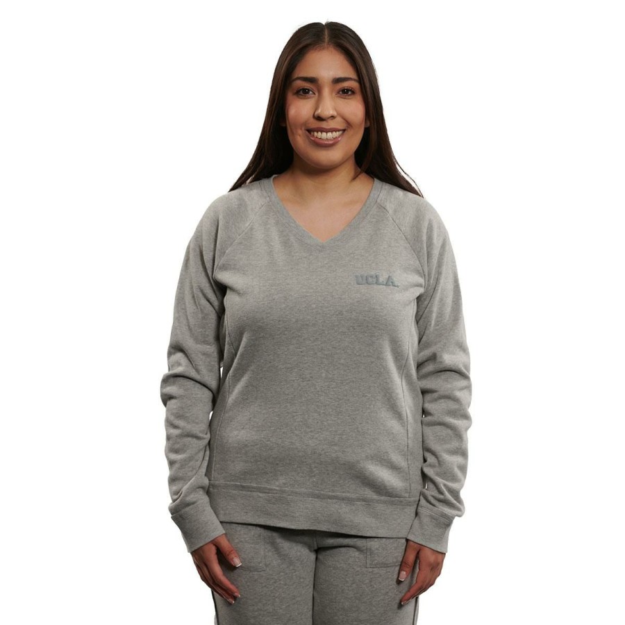 Women * | Ucla Puff Block V-Neck Sweatshirt Special