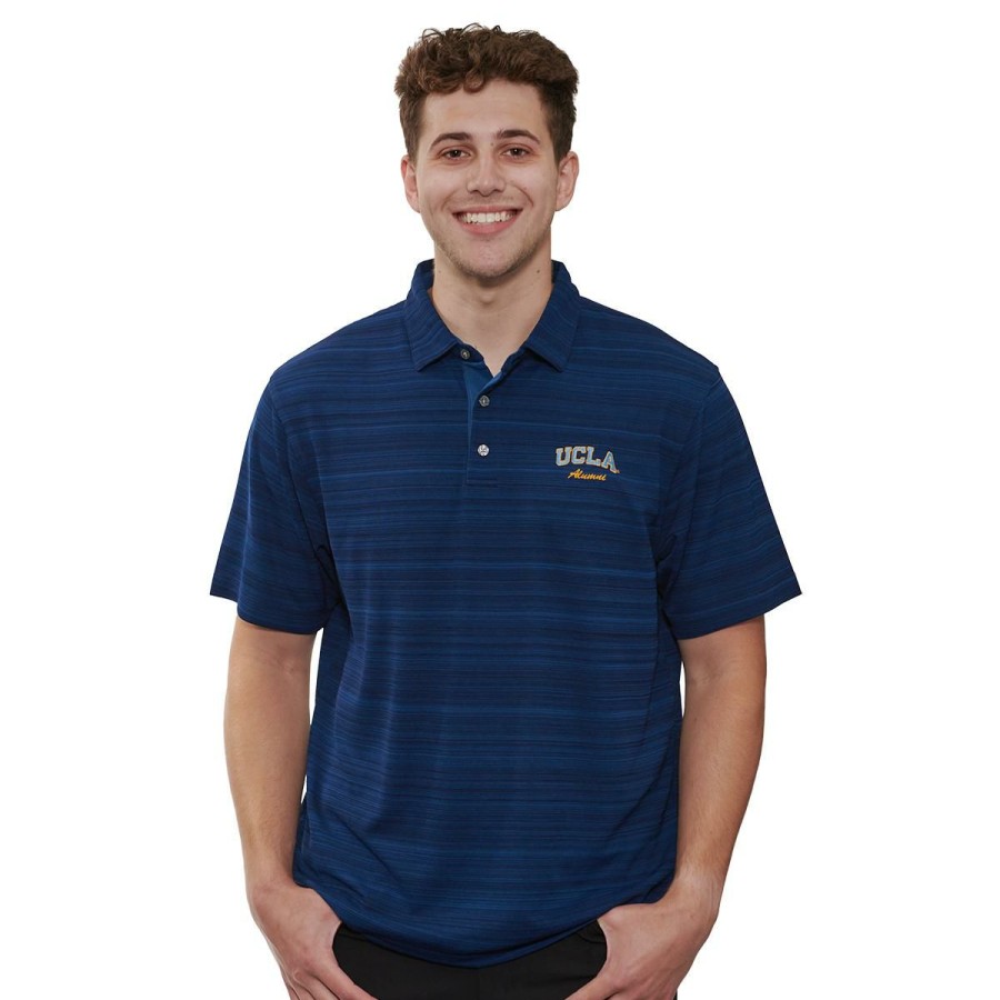 Men * | Ucla Alumni Textured Polo Bestsellers Navy