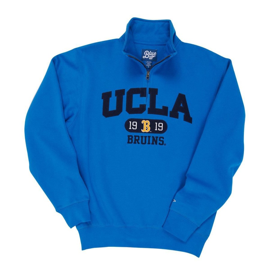 Men * | Ucla "B" 1/4 Zip Sweatshirt Official