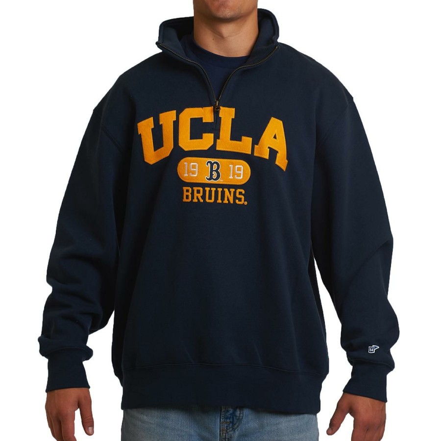 Men * | Ucla "B" 1/4 Zip Sweatshirt Official