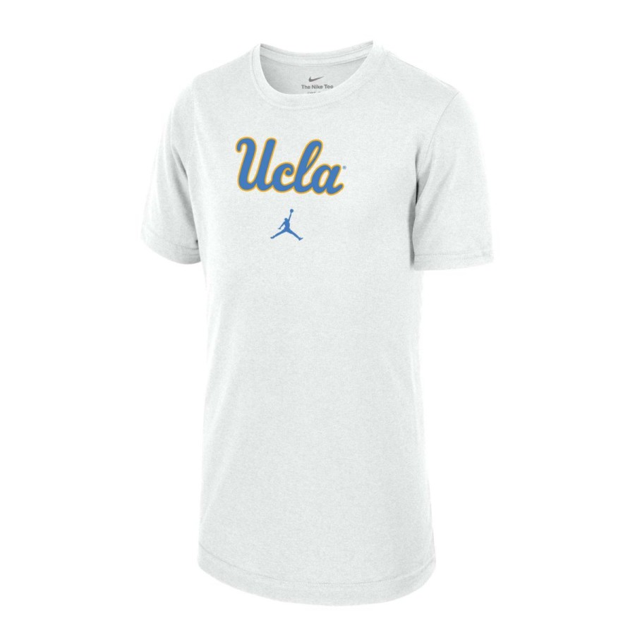 Kids * | Ucla Youth Script Over Jumpman Tee Best Sale White