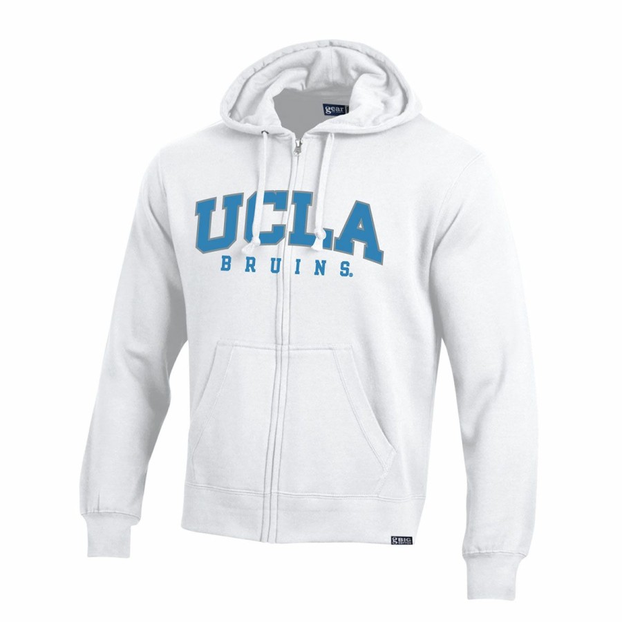 Men * | Ucla Block And Bruins Full Zip Hooded Sweatshirt Excellent