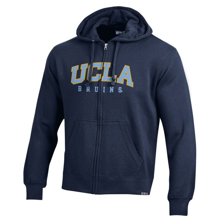 Men * | Ucla Block And Bruins Full Zip Hooded Sweatshirt Excellent