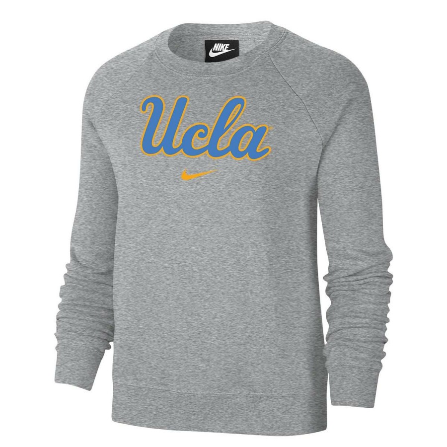 Men * | Ucla Women'S Script Varsity Fleece Crewneck Sweatshirt Official Oxford