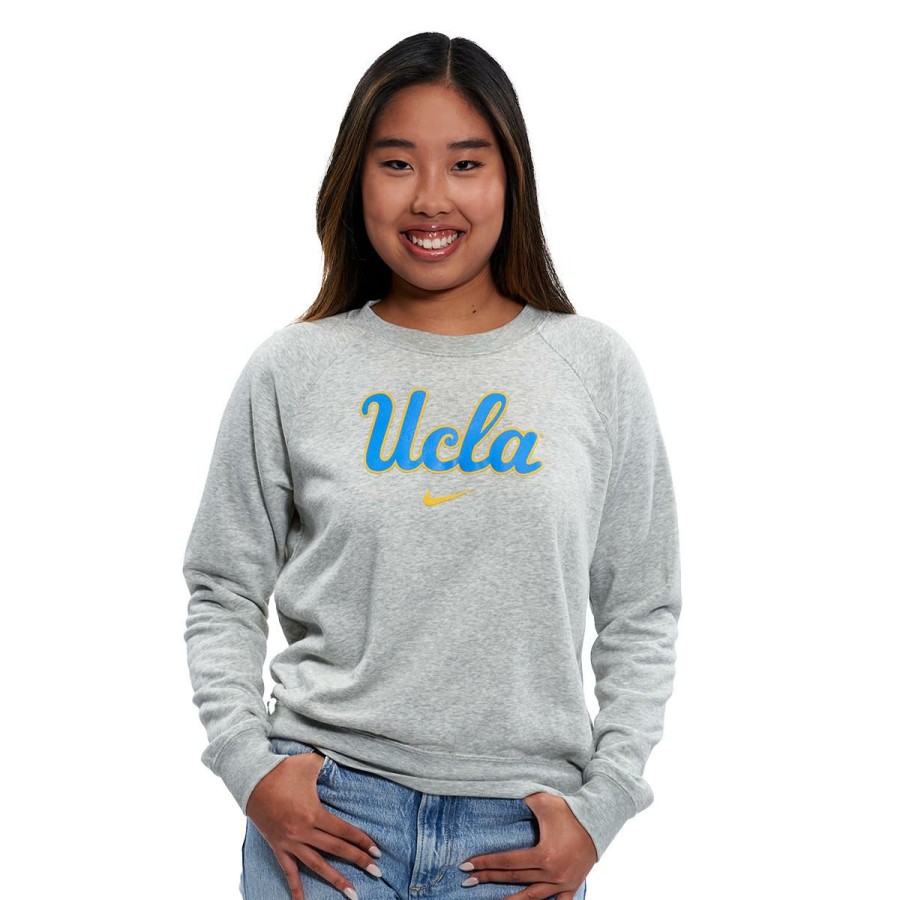 Men * | Ucla Women'S Script Varsity Fleece Crewneck Sweatshirt Official Oxford