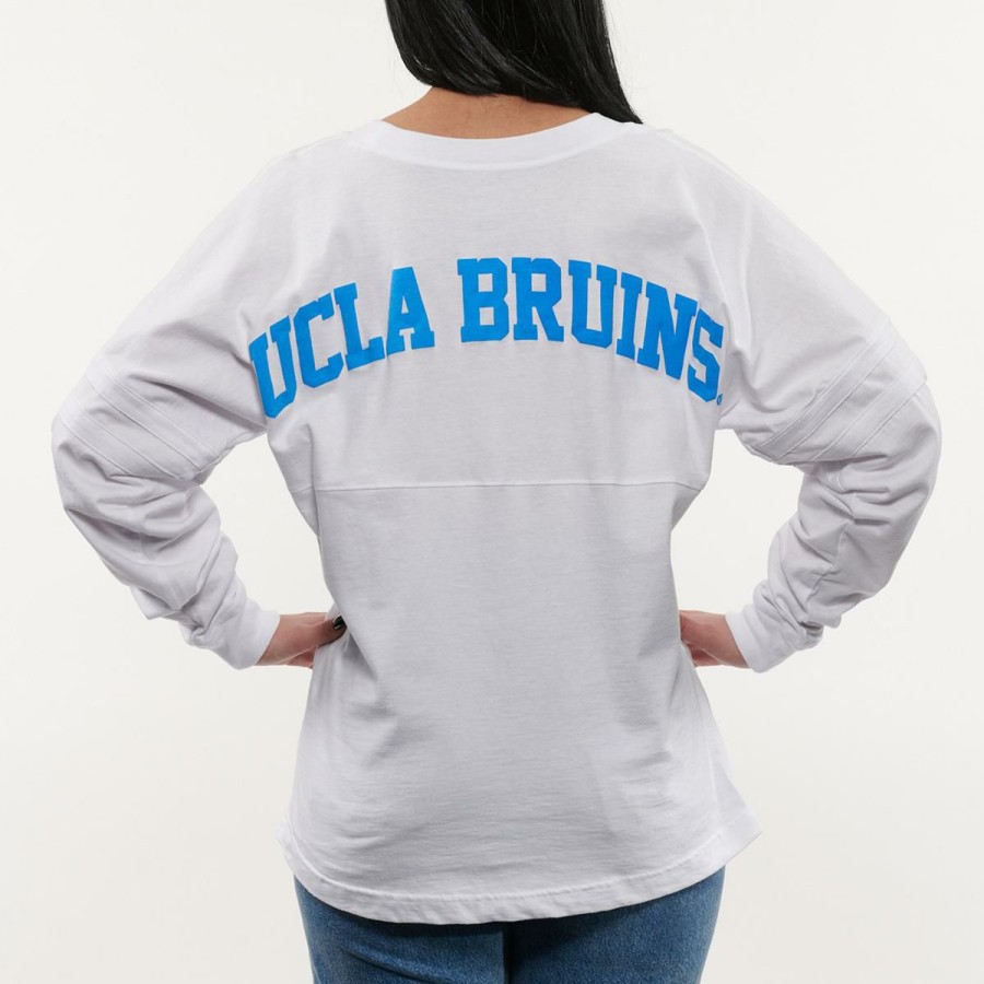 Women * | Ucla Women'S Joe Bruin Pom Pom Jersey Classical White