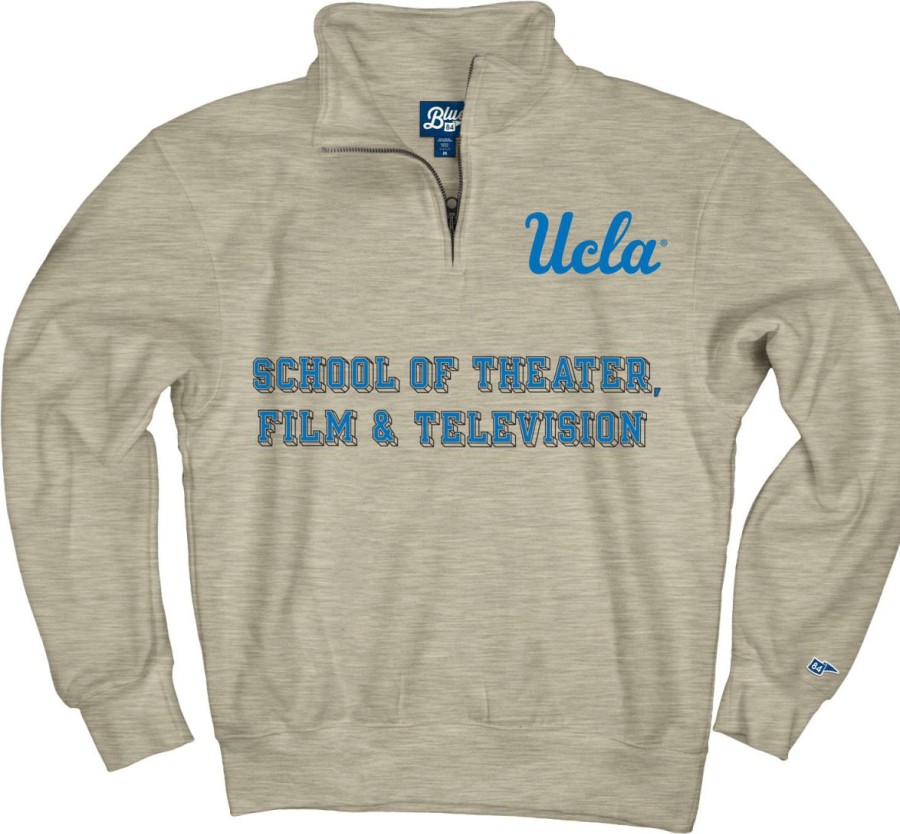 Men * | Ucla Theater Film And Television 1/4 Zip Sweatshirt Best Sale Oatmeal