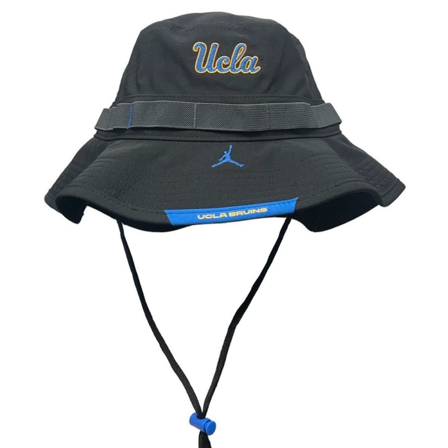 Hats * | Ucla Script And Jumpman Bucket Hat Bestsellers Olive