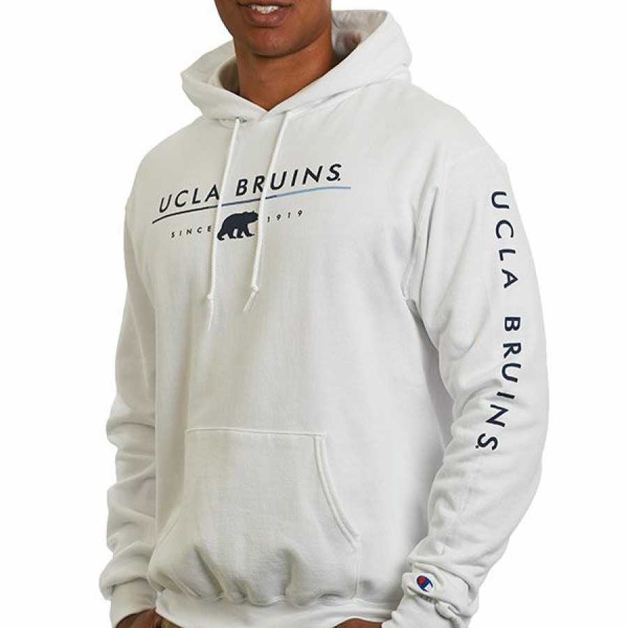 Men * | Ucla Bruins Over Bear Hooded Sweatshirt Excellent White