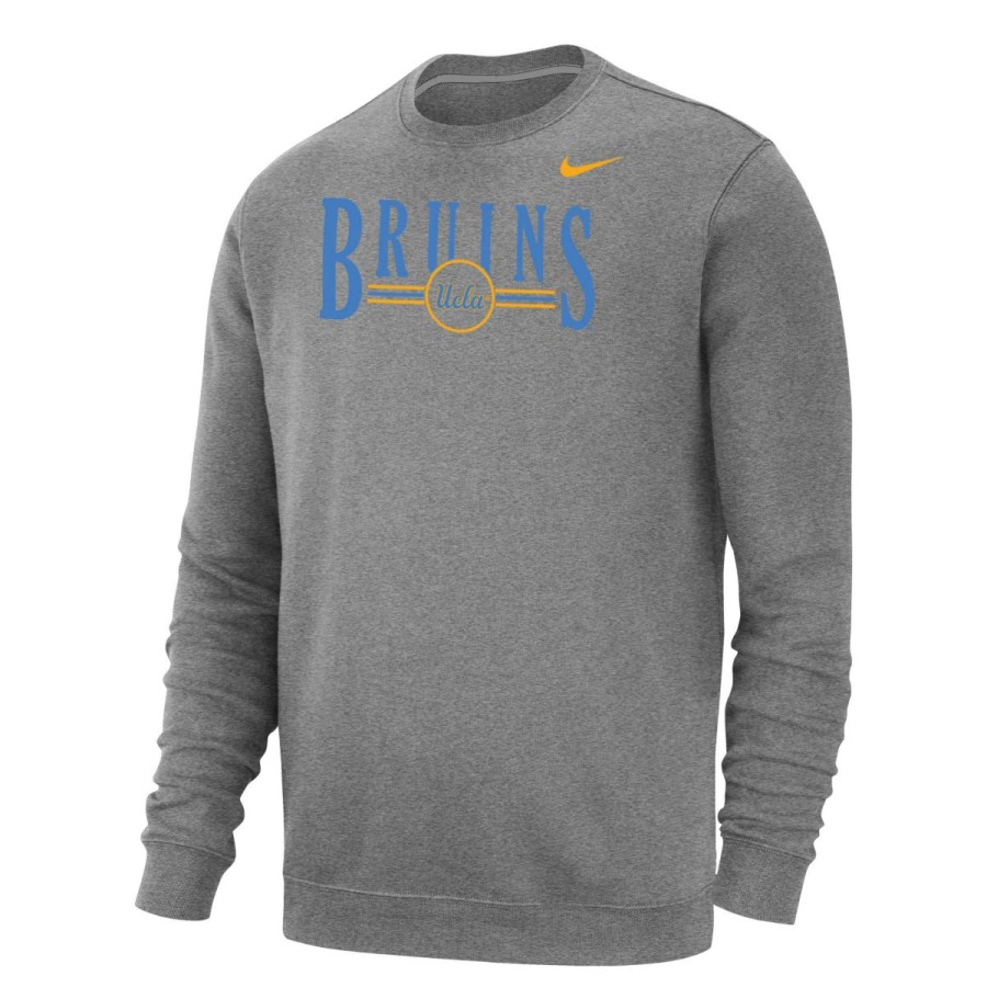 Men * | Ucla Bruins Club Fleece Crewneck Sweatshirt Cheap Gray