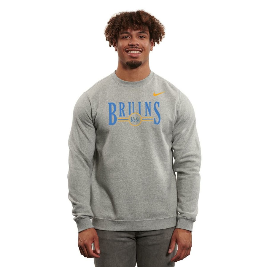 Men * | Ucla Bruins Club Fleece Crewneck Sweatshirt Cheap Gray