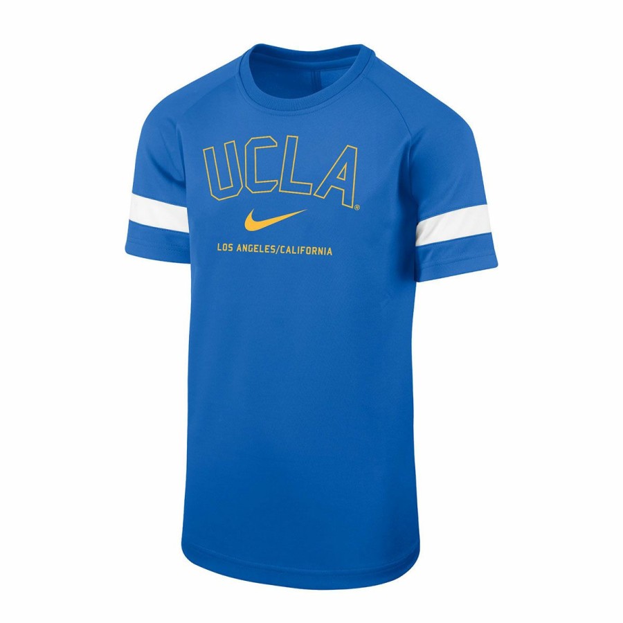 Kids * | Ucla Youth Striped Sleeve Tee Best Sale Ucla Blue