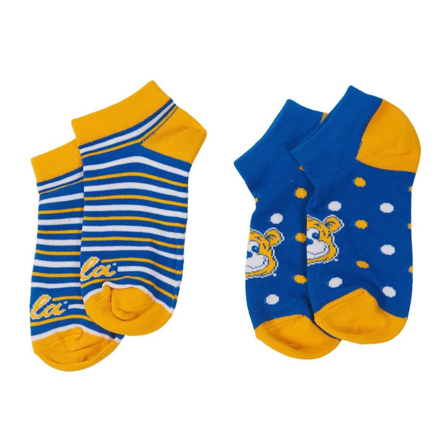 Accessories * | Ucla 2 Pack Stripes And Dots Socks Classical Blue/Gold