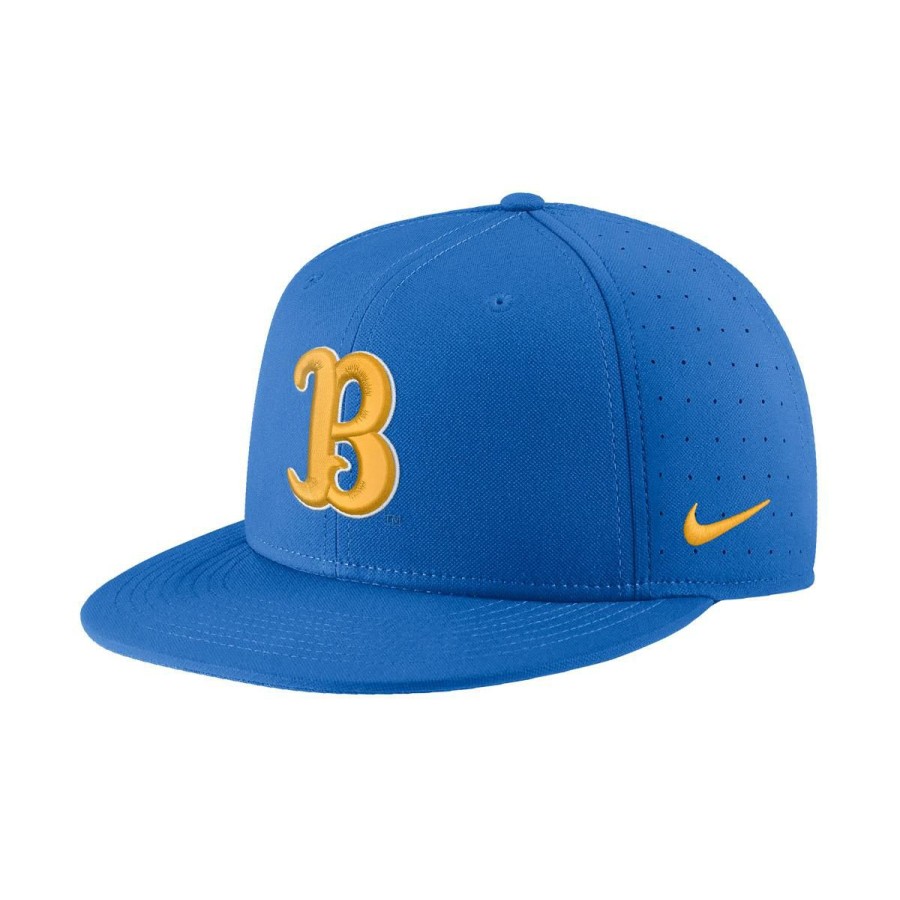 Hats * | Ucla B & Script Fitted Cap Official Ucla Blue