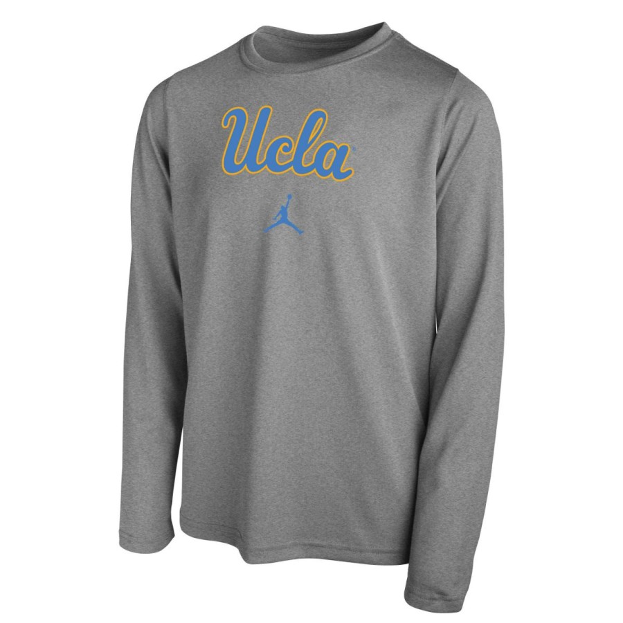 Kids * | Ucla Youth Jumpman Center Script Tee Best Sale Lt. Gray