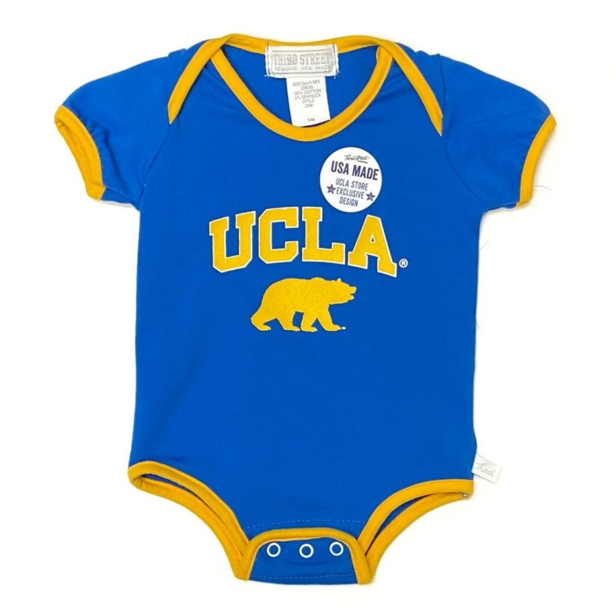 Kids * | Ucla Infant Arch Over Bear Romper Cheap Online Ucla Blue