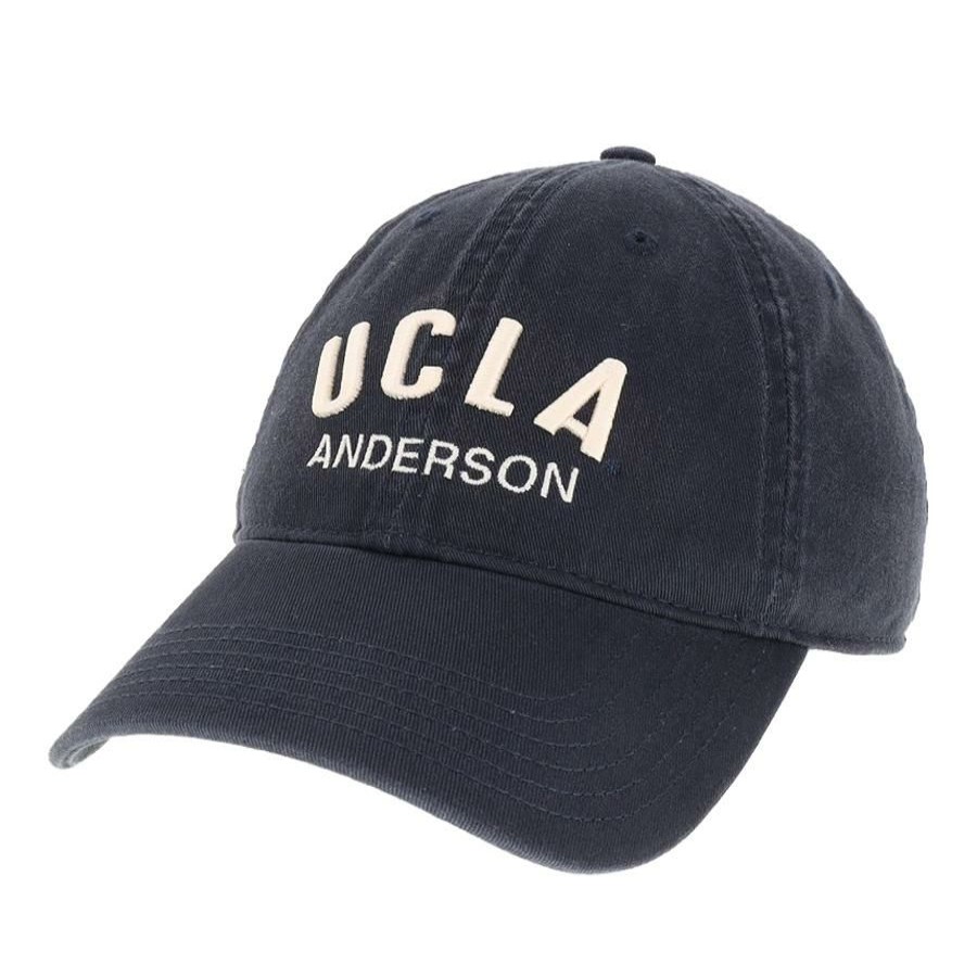 Hats * | Ucla Anderson White Arch Cap Quick Delivery Navy