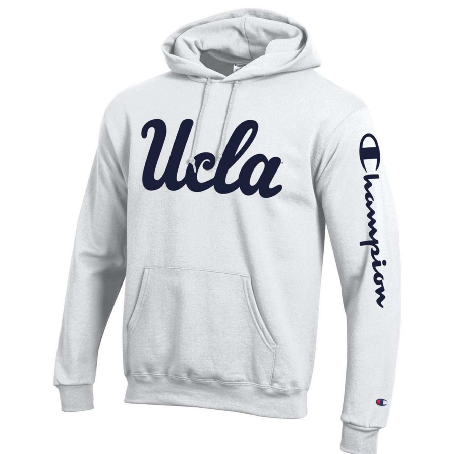 Men * | Ucla/Champion Sleeve Script Hooded Sweatshirt Excellent