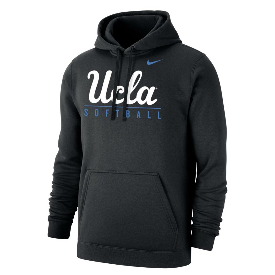 Men * | Ucla Softball Hooded Sweatshirt Flash Sale Black