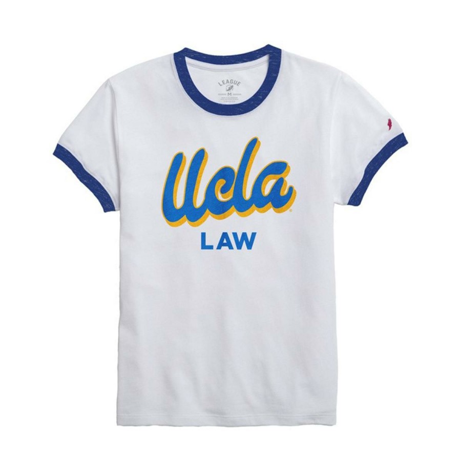 Women * | Ucla Women'S Law Ringer Tee Cheap White-Royal