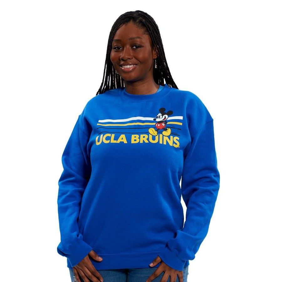 Men * | Ucla Studious Mickey Crewneck Sweatshirt Cheap Online Royal