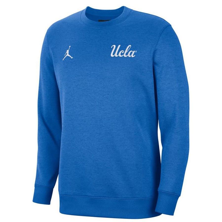 Men * | Ucla Jumpman Dri-Fit Crewneck Sweatshirt Quick Delivery Ucla Blue