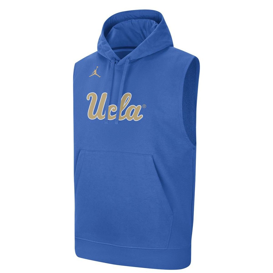 Men * | Ucla Jumpman Script Hooded Sleeveless Top Excellent Ucla Blue