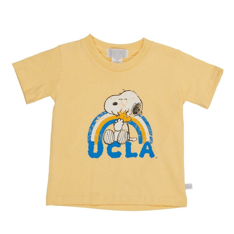 Kids * | Ucla Toddler Rainbow Snoopy Tee Classical Yellow