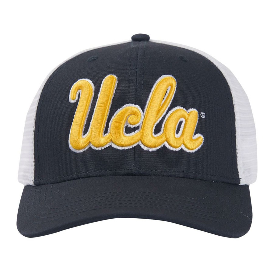 Hats * | Ucla Script Outline Trucker Cap Cheap Navy