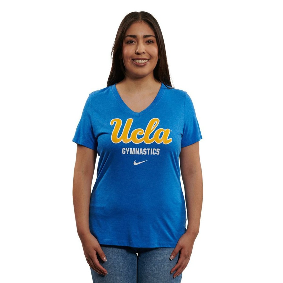 Women * | Ucla Women'S Gymnastics V-Neck Tee Exclusive Design Ucla Blue